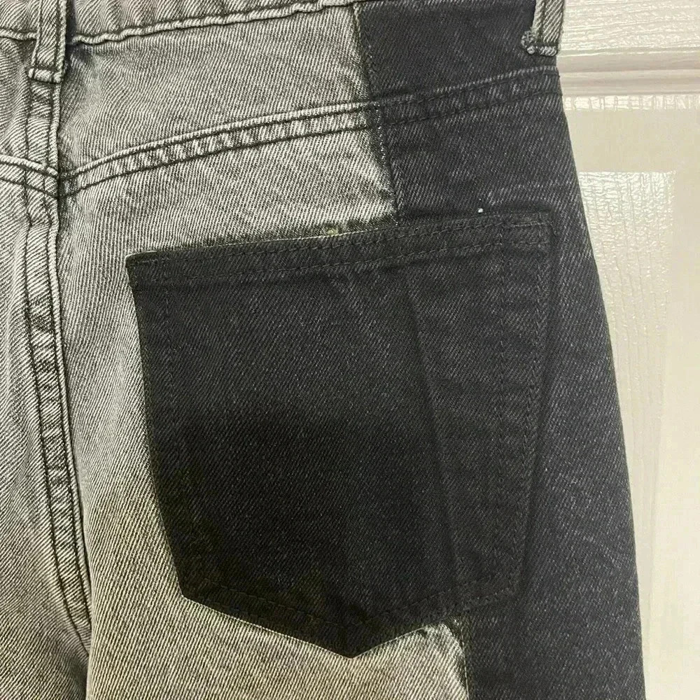 Adika Jeans Womens S 25 Gray Black Two Tone Mom Hight Waist Crop 90s Retro Y2K - Picture 10 of 12